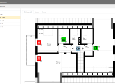 Grundriss im ZEUS® Sicherheitsmonitor 